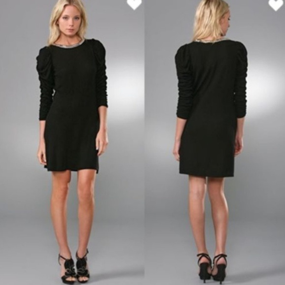 Alice + Olivia black knit studded sheath